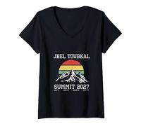 Women's Climbed Jbel Toubkal Morocco Summit 2027 Sun Hike Hiking V-Neck T-Shirt
