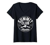Womens Climber Mountain Summit Club Mountaineer V-Neck T-Shirt