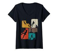 Womens Climbing Collage Climber Men Mountaineer Youth V-Neck T-Shirt