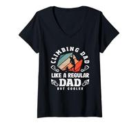 Women's Climbing Dad Like A Regular Dad But Cooler Funny V-Neck T-Shirt