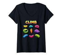 Women's Climbing Holds - Rock Climbing and Bouldering V-Neck T-Shirt