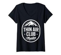 Womens Climbing Thin Air Club Mountaineer V-Neck T-Shirt