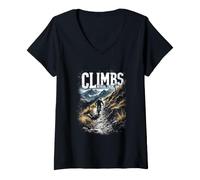 Women's CLIMBS Reveal True GRIT Mountain Biking Adventure V-Neck T-Shirt