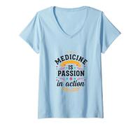 Women's Clinical Staff Commitment Stars Laurel Design V-Neck T-Shirt