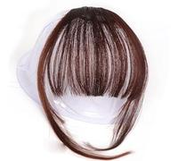 Women's Clip-On Bangs Hair Extensions with BB Clip High-Temperature Fiber Fringe for Look Reusable Fake Hair Bang -