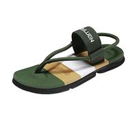 Women's Clip Toe Sandals Jelly Beach Flip Flops Students Korean Fashion Wear Flat Sandals Men's Shoes 50, Green, 10 UK