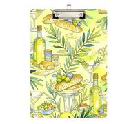 Womens clipboard Folio Summer Green Olive Cocktail Waterproof for Teacher Portfolio clipboard Size 9 x 12.5 Tabla para escribir con Clip