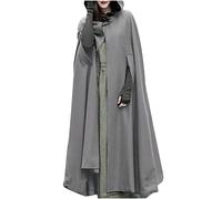 Women's Cloak Hooded Cape Coat Maxi Long Cape Jacket Autumn Winter Woolen Trench Coat Open Front Cardigant Poncho Outwear Ladies Shawl Cape Cloak Mantle
