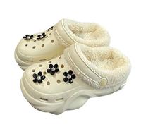 Womens Clogs Clogs For Women Shoes Sandals Clogs Slippers Winter Memory Foam Slippers With Removable Cartoon Charms - Fleece Lined For Indoor Outdoor Warmth