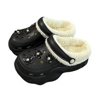 Womens Clogs Clogs For Women Shoes Sandals Clogs Slippers Winter Memory Foam Slippers With Removable Cartoon Charms - Fleece Lined For Indoor Outdoor Warmth