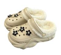 Womens Clogs Clogs For Women Shoes Sandals Clogs Slippers Winter Memory Foam Slippers With Removable Cartoon Charms - Fleece Lined For Indoor Outdoor Warmth