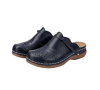 Women's Clogs & Mules, Breathable Hollow Out Leather Slope Heel Slippers | Closed Toe Slip-On Faux Leather Mule Slippers Comfort Non Slip Wedge Platform Walking Shoes Backless Sandals