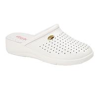 Women's Clogs & Mules Coated Leather Garden Clogs Nursing Shoes with Padded Leather Insole Kitchen Shoes Womens Clogs Mules Shoes for Women Ladies Summer Shoes - White-Size 7-41