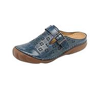 Women's Clogs & Mules,Ladies Wide Fit Sandals Closed Toe Slip On Retro Ethnic Wedge Sandals UK Clearance Casual Sliders Low Heel Backless Summer Slides Slippers Beach Pool Shoes