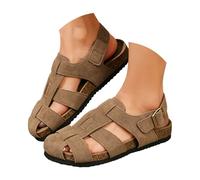 Womens Clogs Sandals with Arch Support Summer Beach Breathable Hollow Out Walking Shoes Comfortble Daily Wear Flat Sandals Cute Fisherman Shoes Lightweight Dressy Sandal for Office Work(Brown, 5)
