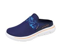 Women's Clogs with Footbed, Breathable Mesh Mules, Diabetic Air Cushion Slippers, Closed Front, Outdoor Deichmann Shoes, Summer, Comfortable, Casual Garden Shoes with Lightweight Sole, orange, 8 UK