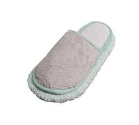 Women's Closed Toe Mop Slippers Fleece Lined Thick Warm House Shoes | Thick fleece lining and closed toe coverage provide warm comfort, while the removable mop base helps with everyday floor