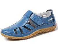 Women's Closed Toe Sandals Flat Soft Leather Breathable Casual Drive Shoes Moccasins Summer Shoes Retro Hollow Out Sandals Round Toe Soft Oxford Flat Nurse Slippers,03,39