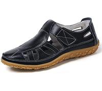 Women's Closed Toe Sandals Flat Soft Leather Breathable Casual Drive Shoes Moccasins Summer Shoes Retro Hollow Out Sandals Round Toe Soft Oxford Flat Nurse Slippers,03,39