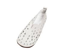 Womens Closed Toe Shoes Flat Slide Wide Fit Sandals Plus Size Platform Wedge Bohemian Summer Flying -Weaving Flat Casual Single Mesh Breathable Shoes White