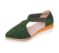 Womens Closed Toe Wedge Sandals Women's Pointed Women's Shoes Slope With Thick Bottom Baotou Shallow Mouth A Word With Casual Sandals