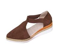 Womens Closed Toe Wedge Sandals Women's Pointed Women's Shoes Slope With Thick Bottom Baotou Shallow Mouth A Word With Casual Sandals