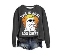 Womens Clothes Sale Clearance Halloween Sweatshirt Costumes for Women Uk Halloween Theme Month Pullover Tops Fashion Graphic Print Long Sleeve Blouse Casual Women'S Clothing Sale Clearance