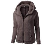 Womens Clothing, Autumn Winter Teddy Bear Jacket Fuzzy Fleece Hooded Coat Outdoor Casual Hoodies Open Front Oversized Cardigan with Pockets, S-5XL (Coffee, M)