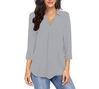 Women's Clothing Chiffon Top V Neck Navy Blouse Cheesecloth Tops Tunic Tee Shirts for Women UK Blouses for Women UK Womens Clothes Royal Blue Tops Western Clothing
