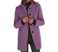 Women's Clothing Fleece Jacket Women Womens Coats Jackets Single Breasted Wool Blend Causal Lapel Trench Overcoat with Pockets Ladies Long Sleeve Tops Longline