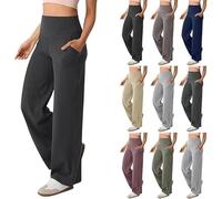 Womens Clothing Wide Leg Yoga Pants Wide Leg Pants for Women Stretch Flare Yoga Pants Comfy High Waisted Tummy Control Bootcut Leggings Athletic Pants Dark Gray, XXL