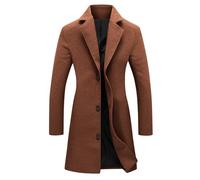 women's clothing Winter Coats for Women Uk Wool Blend Single Breasted Trench Coats Elegant Notch Lapel Slim Fit Mid-Length Warm Jackets Brown L