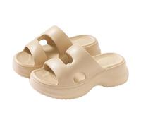 Women's Cloud Slides Sandals - Ultra Soft Pillow H-Strap Slippers Non-Slip Quick-Drying Shower Shoes Thick Cushioned Sole for Indoor/Outdoor Comfort House Slippers & Pool Slides Khaki
