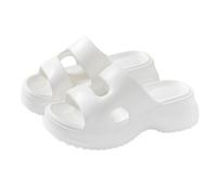 Women's Cloud Slides Sandals - Ultra Soft Pillow H-Strap Slippers Non-Slip Quick-Drying Shower Shoes Thick Cushioned Sole for Indoor/Outdoor Comfort House Slippers & Pool Slides White