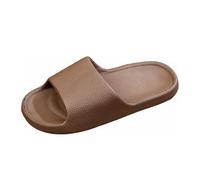 Womens Cloud Slides Soft Cushion Indoor Outdoor Shower Slippers Lightweight Summer Beach Casual Sandals Brown