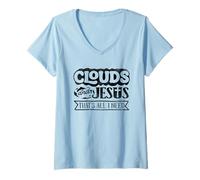 Women's Clouds and Jesus Meteorologist Weather Forecaster V-Neck T-Shirt