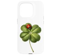 Womens Clover Ladybug Art Irish Lucky Charm Saint Patrick Case for iPhone 15 Pro
