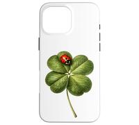 Womens Clover Ladybug Art Irish Lucky Charm Saint Patrick Case for iPhone 16 Pro Max