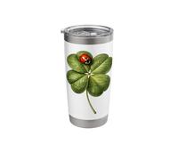 Womens Clover Ladybug Art Irish Lucky Charm Saint Patrick Stainless Steel Insulated Tumbler
