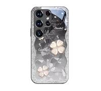 Women's Clover Phone Case for Galaxy S24 S23, Compatible with Galaxy Note20(Black,For Galaxy Note20 Ultra)