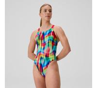 Women's Club Training Printed Leaderback Swimsuit Red/Yellow - 30 Prismatic Paradise- Ruby 30