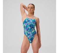 Women's Club Training Printed Tie Back Swimsuit Green - 32 Oceanic Collage - Turquoise Gem 32