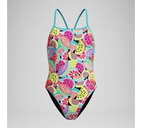 Women's Club Training Printed Turnback Swimsuit Green - 34 Fruit Fiesta- Turquoise Gem 34