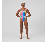 Women's Club Training Printed V Back Swimsuit Pink/Yellow - 32 32
