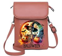 Women's Clutch Purse Customized Small Bags Bat Haunted Halloween Pumpkin Ghost Cemetery Witch Skeleton for Everyday Use or Gift Idea Graduation Student