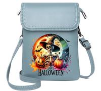 Women's Clutch Purse Customized Small Bags Bat Haunted Halloween Pumpkin Ghost Cemetery Witch Skeleton for Everyday Use or Gift Idea Graduation Student