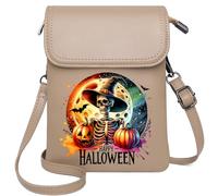 Women's Clutch Purse Customized Small Bags Bat Haunted Halloween Pumpkin Ghost Cemetery Witch Skeleton for Everyday Use or Gift Idea Graduation Student