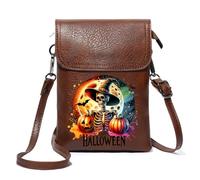 Women's Clutch Purse Customized Small Bags Bat Haunted Halloween Pumpkin Ghost Cemetery Witch Skeleton for Everyday Use or Gift Idea Graduation Student