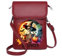 Women's Clutch Purse Customized Small Bags Bat Haunted Halloween Pumpkin Ghost Cemetery Witch Skeleton for Everyday Use or Gift Idea Graduation Student