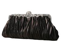 Womens Clutch Purse Evening Bag Envelope Evening Clutch Bridal Wedding Party Shinning Purses(Black)